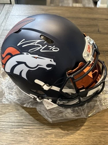 Bo Nix Signed Speed Alternate Full Size Helmet Denver Broncos Fanatics COA Auto