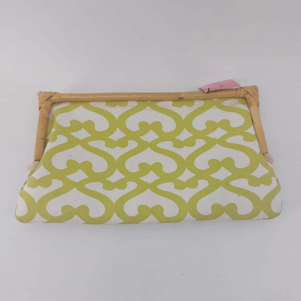 Donna Dixon Lime Green Clutch Bamboo Magnetic Bag - Image 2 of 4