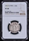 1917-S Type 1 Standing Liberty Quarter 25c NGC VF30 - 100% Original!