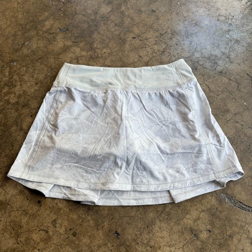 Gonna Lululemon Pace Rival taglia 4 alta nuova senza etichetta gonna bianca con pantaloncini running - Foto 7 di 11