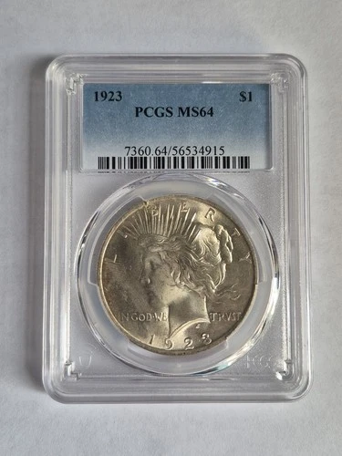 1923 $1 MS64 PCGS  Peace Silver Dollar