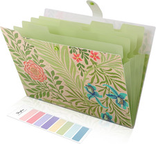 Expanding File Folder with 5 Pockets, Accordion File Organizer, Portable Rece...