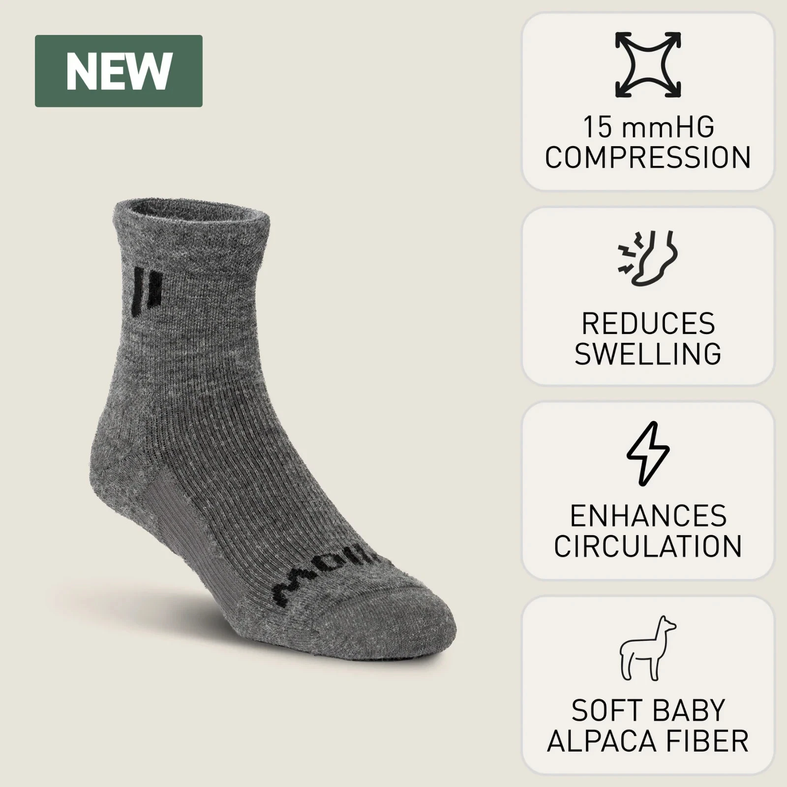 New Hollow Alpaca Compression Ankle Socks Grey X-Large Men 13-15
Opens in a new window or tab