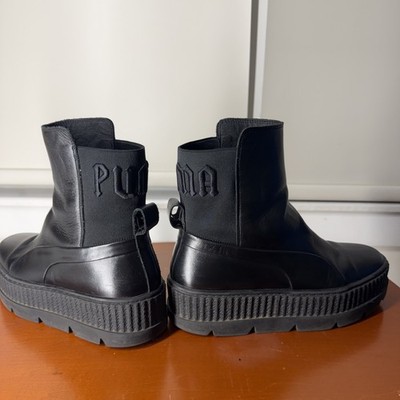 PUMA Black Bikercore Grunge Fenty By Rihanna Chelsea Sneaker Boot Size 8.5M 39
