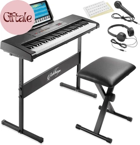 61-Key Piano clavier numérique avec support et banc, Piano électronique portable Ke