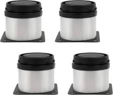 4PCS 2" Adjustable Furniture Legs – Silver Stainless Steel Legs for Sofa, Cabine