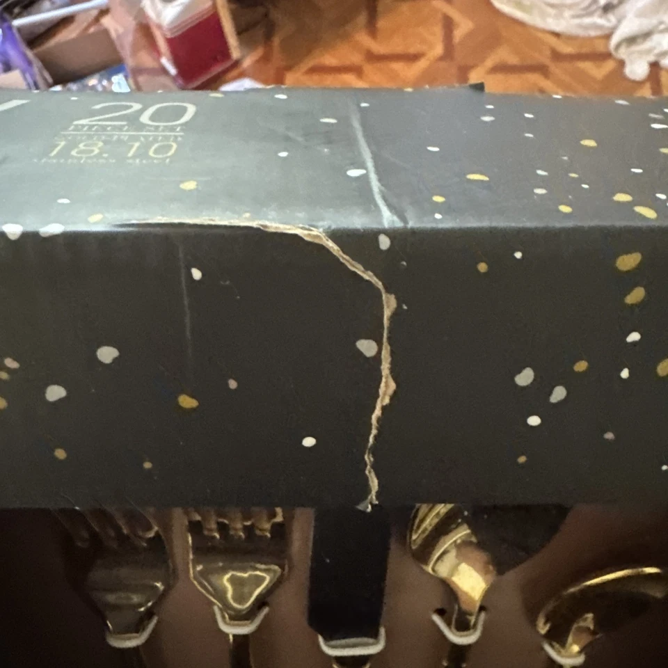 Juego de servicio de cubiertos de bambú Wallace de 20 piezas - chapado en oro. ¡Nuevo! Foto 3 de 4