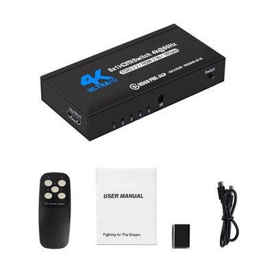New 4K HDMI 2.0 Switcher 5x1 HDMI Switch Selector Box 5 in 1 For PC Laptop TVBox