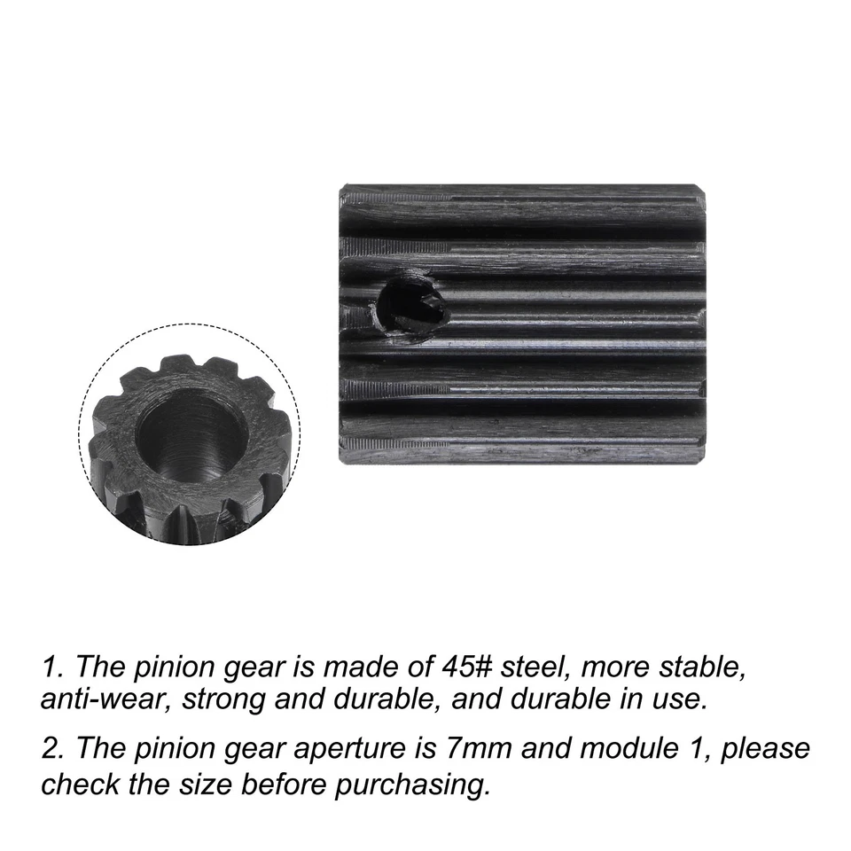 7mm Blende 12T Modul 1 15 # Stahl Spur Diff Differentialritzel Motor Getriebe - Bild 3 von 4