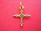 GOLDEN CROSS OF SAVOY (1.3g.) H 25 mms EAGLE HEAD 18 ct.  VERY RARE!  (oh)