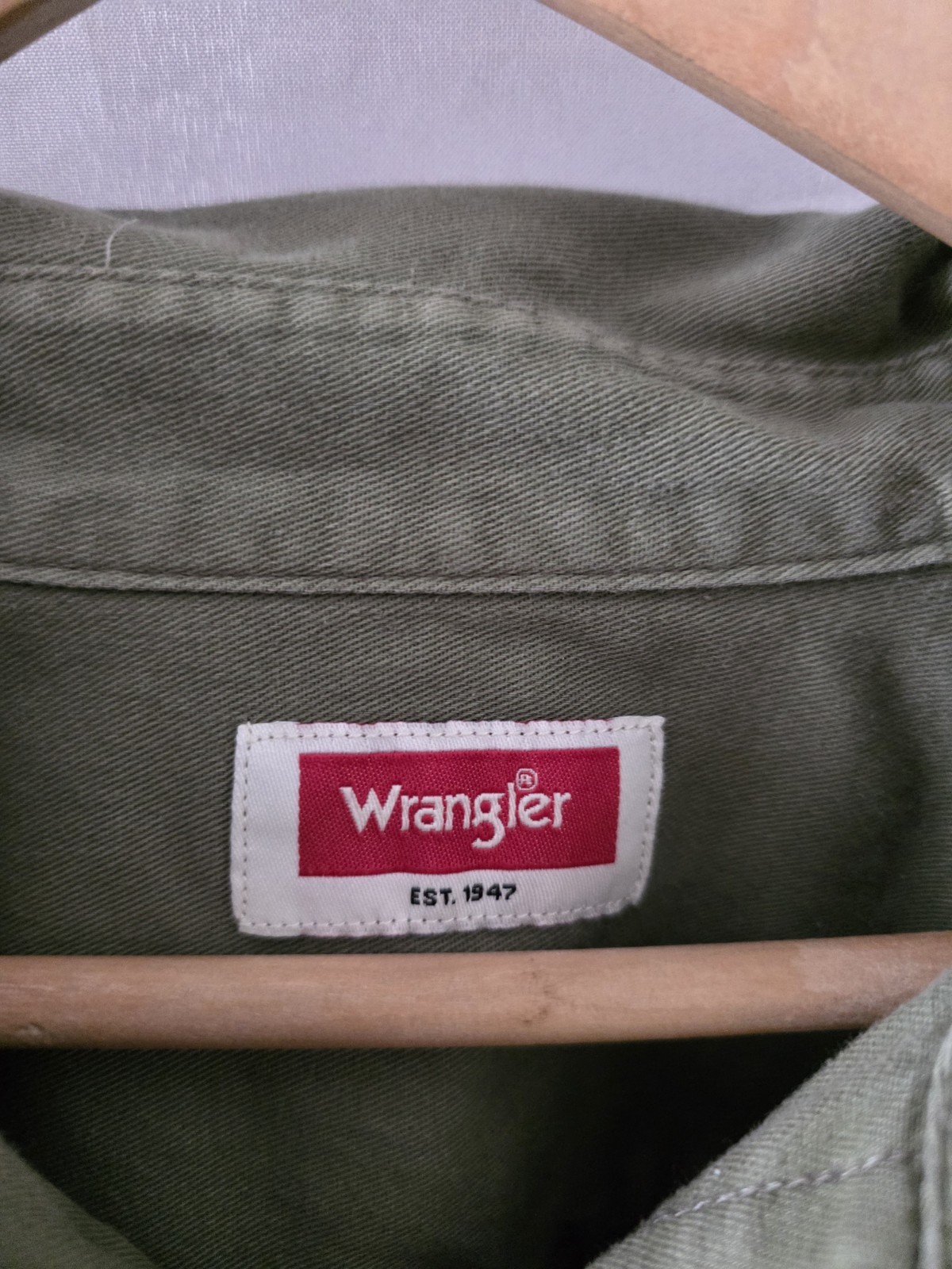 Wrangler Men's Khaki Green Short-Sleeve Shirt Size XL Regular Fit image 4