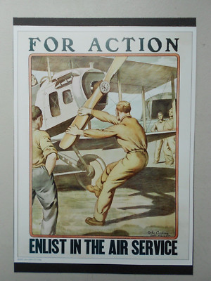 MILITÄRDRUCK - POSTER ERSTER WELTKRIEG : FÜR AKTION - EINBERUFUNG IM LUFTDIENST