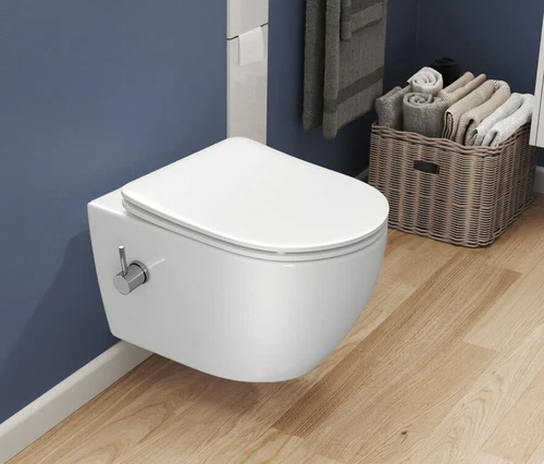 Dusch WC Spülrandlos Wand Hänge-WC Bidet Toilette inkl. Armatur + Softclose Sitz - Bild 4 von 12