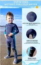 Kids Wetsuit Scuba Diving Snorkeling, 2.5mm Neoprene Back Full Zip, Size 6
