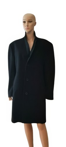 Calvin Klein Long Black Single Breasted Fashion Mac Trench Coat for Men & Women - Picture 2 of 13