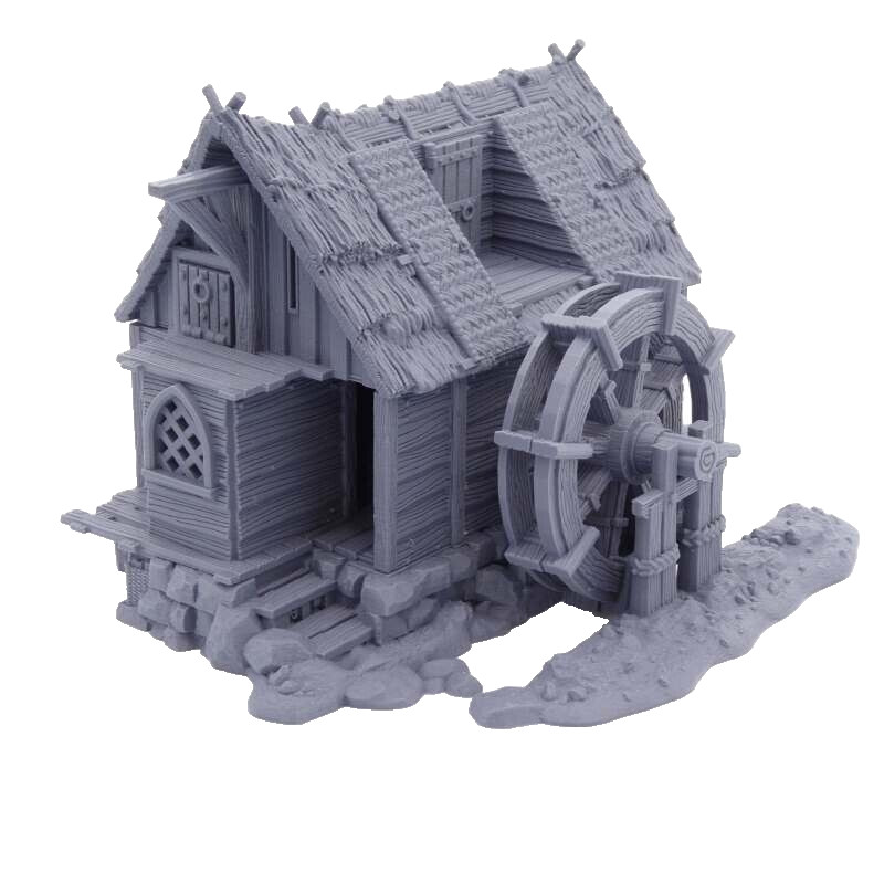 Fantasy Watermill - The Frost Town - 28mm Wargame/RPG/AOS/LOTR/DnD Terrain