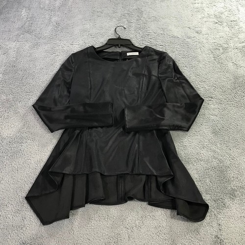 Ammara Khan Shirt Womens Medium Black Jersey Peplum Full Sleeve Top Steinam