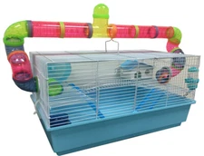 LARGE 2-Level Habitat Hamster Rodent Gerbil Mouse Mice Cage W/Crossover Tubes
