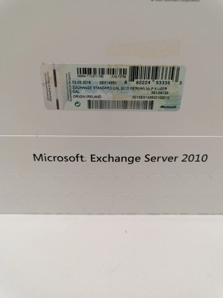 Microsoft Exchange Server 2010 Standard Client Access German MLP 5 Device CAL - Immagine 3 di 3