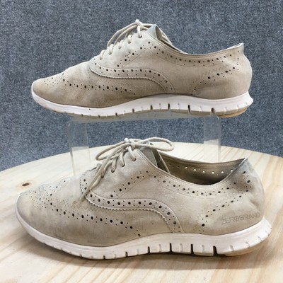 Cole Haan ZeroGrand Womens Size 8 (B) Oxford Wingtip Beige Leather Cole Haan Zerogrand Wingtip Oxford Shoes Beige W16193 Womens  main image 3