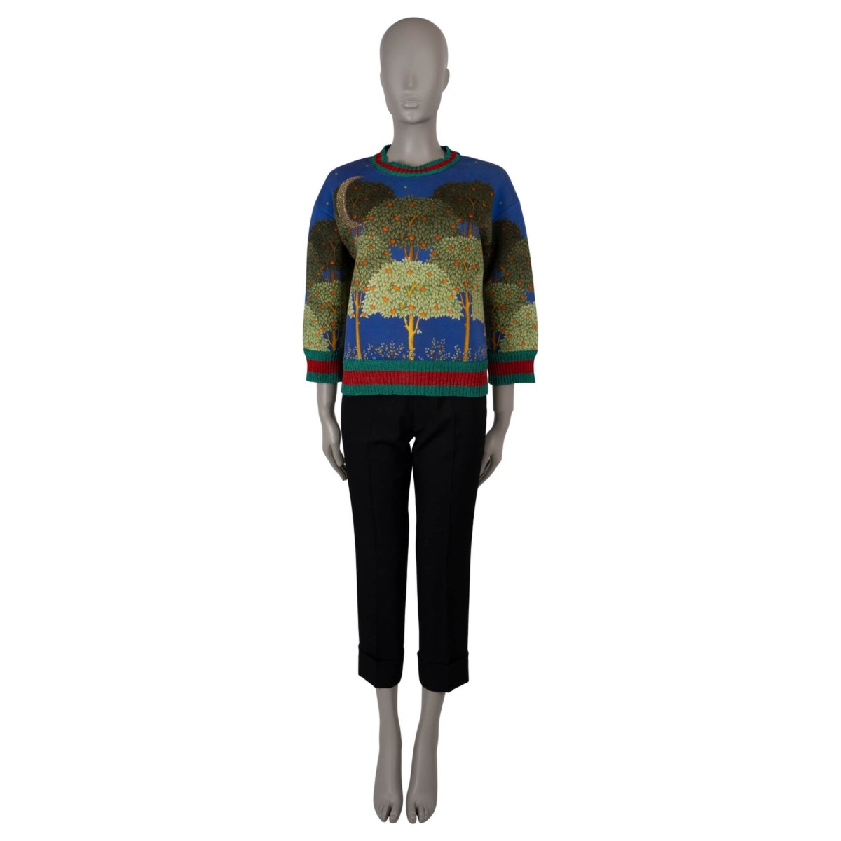 70762 auth GUCCI multicolor cotton 2016 CRYSTAL NIGHT GARDEN