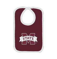 Mississippi State Bulldogs Team Bib Newborn Baby 100% Cotton Zelcro Closure NEW