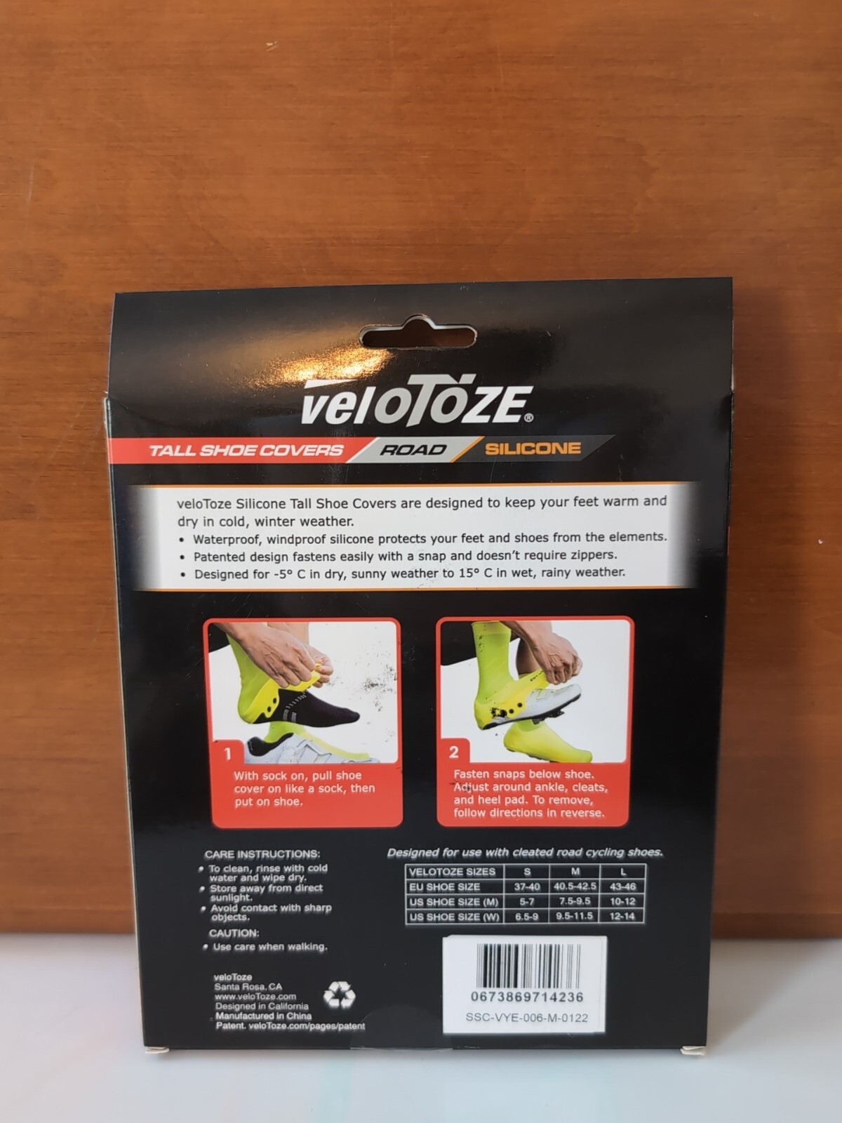 VELOTOZE Tall Shoe Bicycle Road Shoe Covers Yellow 40.5 - 42.5