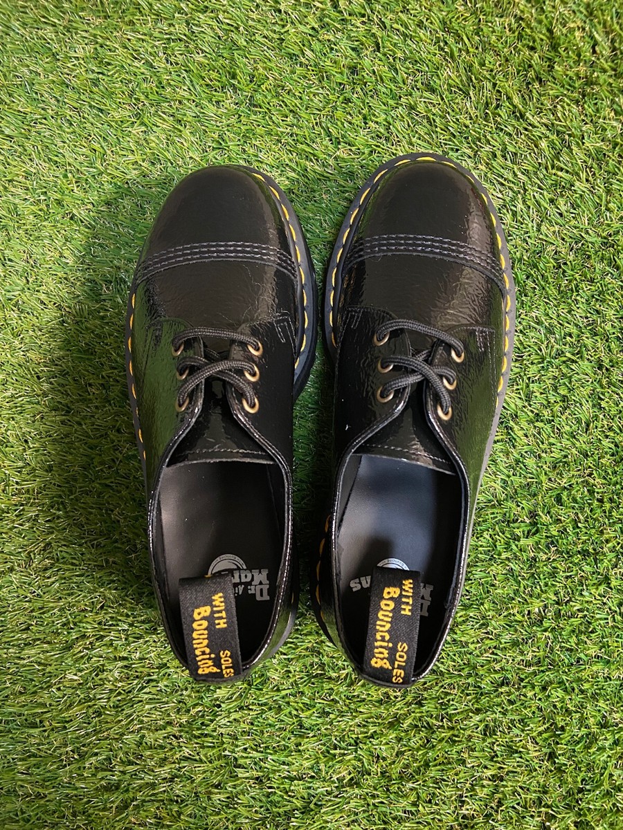 Doc Dr. Martens 1461 Quad TC Patent Leather Platform Oxford Black