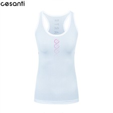 CESANTI Women Cycling Base Layer Pro Inside Tight Bike Clothing Sleeveless White