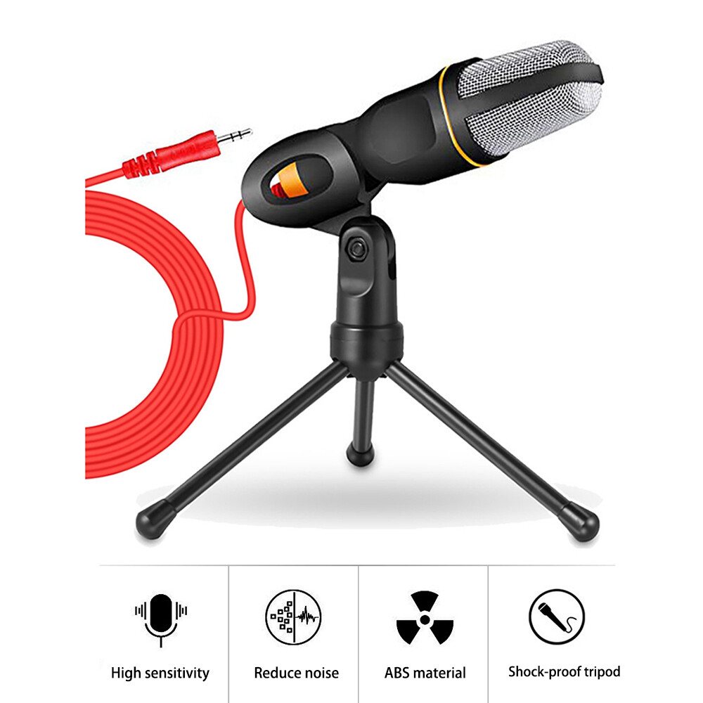 Microphone Mic with Stand Tripod Bracket Portable Desktop For Table Computer PC-image