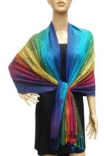 NEW Rainbow Elegant Soft Long Paisley PASHMINA SCARF/WRAP/SHAWL/ BH-1401 2