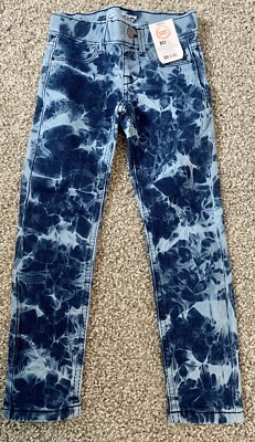 Jeggings Girls- Light blue/ Dark Blue Designed- Size XS (4-5)