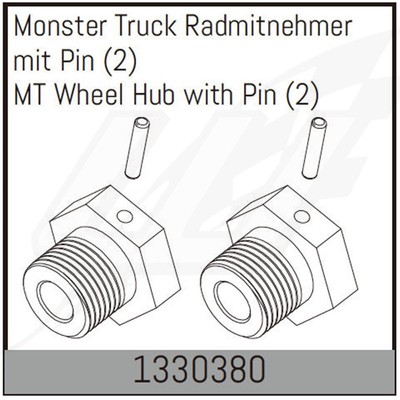 [FR] Absima MT Wheel Hub with Pin (2) - 1330380