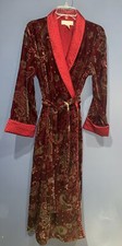Medium Robe Oscar De la Renta Vintage Velvet, Floral, 1970  s Belted Pockets