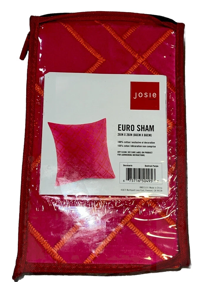 Josie Natori Euro Velvet Sham remolacha púrpura Foto 3 de 4