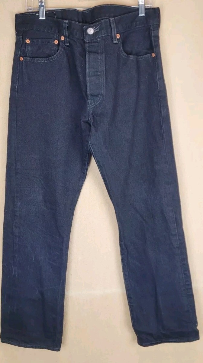 Levi's 501 Jeans Men Size 33x30 Black Straight Leg Button Fly