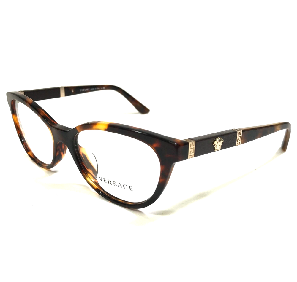 Versace Eyeglasses Frames MOD.3219-Q-A 5148 Brown Tortoise Leather 54-17-140