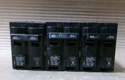 NEW LOT OF 3 Siemens Q260 2 Pole 60 Amp 240V Silkscreen Circuit Breaker NTO
