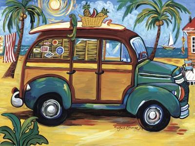 Green Woody by Susanne Etienne Suffer Wagon Surf Board Vintage