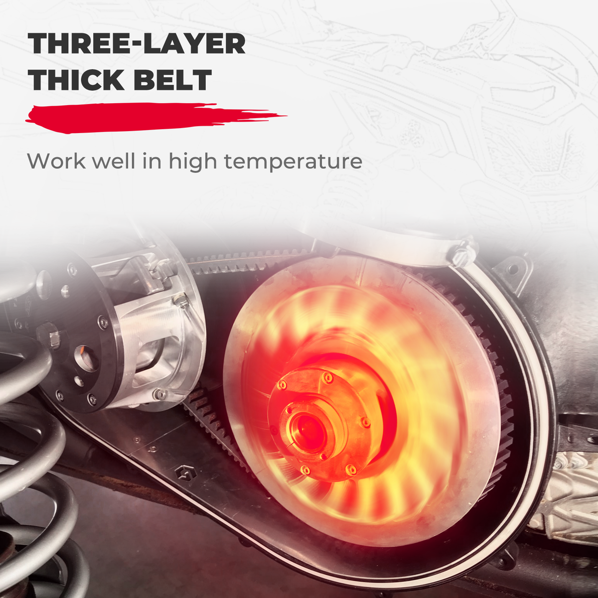 Maoyubelt Cinghia Di Trasmissione CVT Per Can-Am Maverick X3/X3 Max – Ad Alte Prestazioni, Ricambio OEM 422280656 - 6