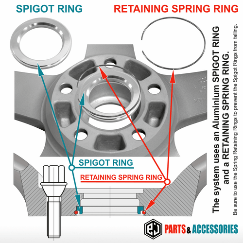 82.0-57.0 Spigot Rings Hub Rings FULL SET aluminium spacers rings for BBS wheels - Picture 4 of 6