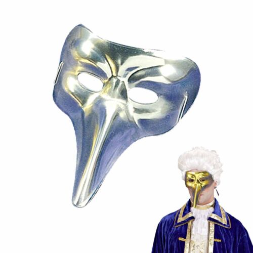 Edle Schnabelmaske Venezianische Pest Maske Zanni silber Maskenball Pantalone - Bild 1 von 2