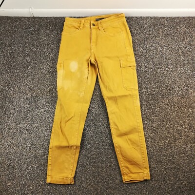 Prana Pants Dollia Ankle Cargo Organic Cotton Stretch Yellow