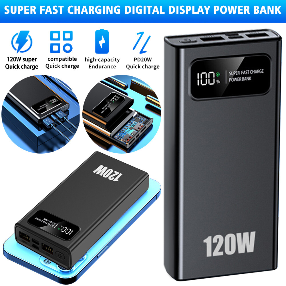 50,000mAh 120W Fast Charging Power Bank for Phones – Portable & High-Capacity  