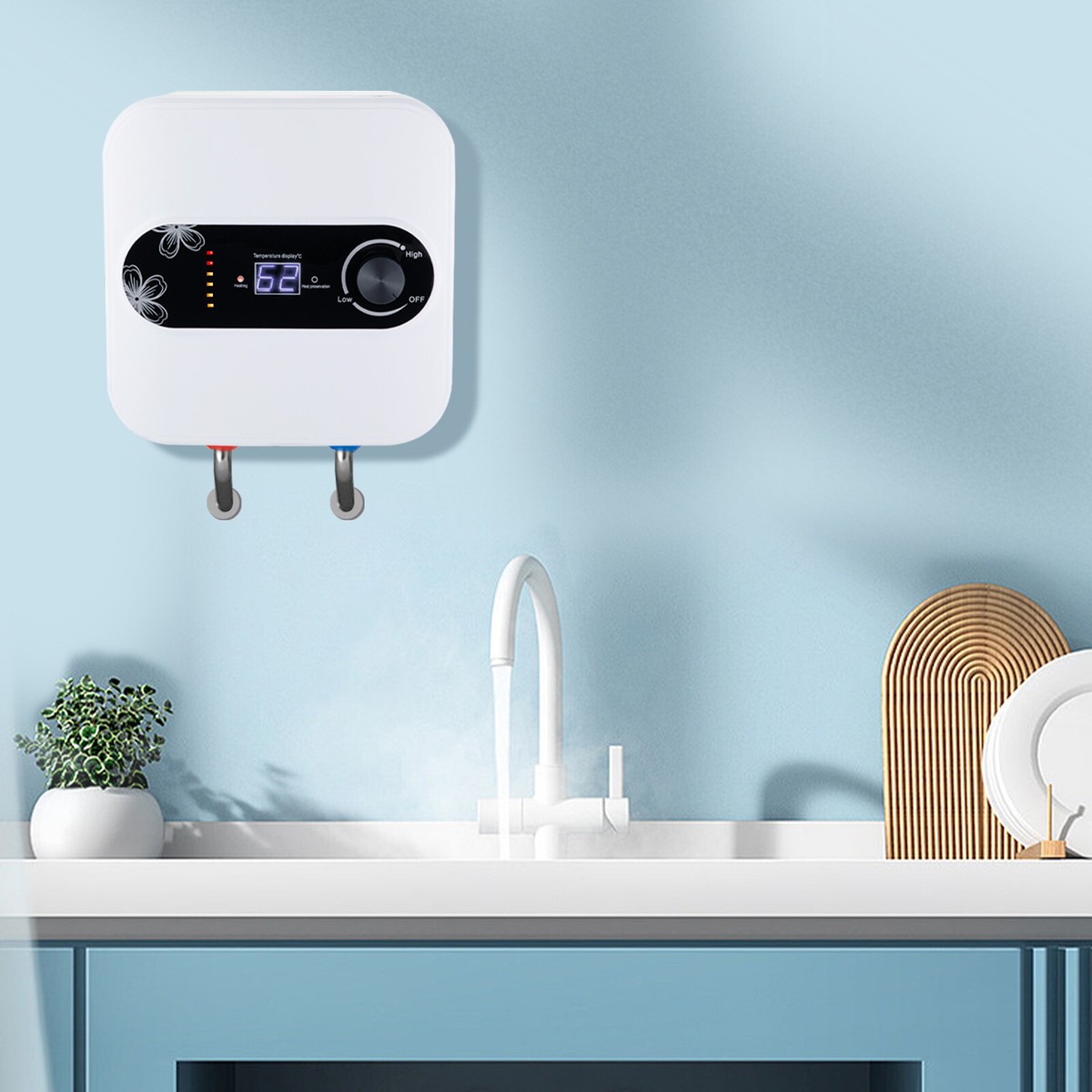 1500W 110V Indoor Electric Water Heater Portable Shower Storage