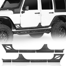 Steel Body Armor Cladding Rocker Guards Fits Jeep Wrangler Jk 2007-2018 4-door