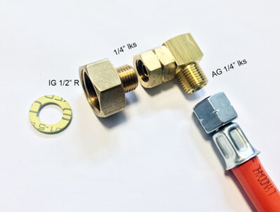 Aupoko Gasflaschen-Adapter 2 Stück – 1/2" IG X 1/4" AG, Messing, Für Gaskocher & Camping