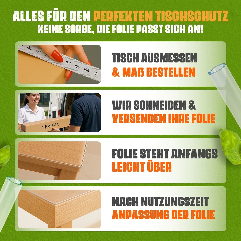 Tischdecke PVC Tischfolie Tischmatte Transparent Wasserdicht Meterware 2mm Dick⭐ - Bild 4 von 4