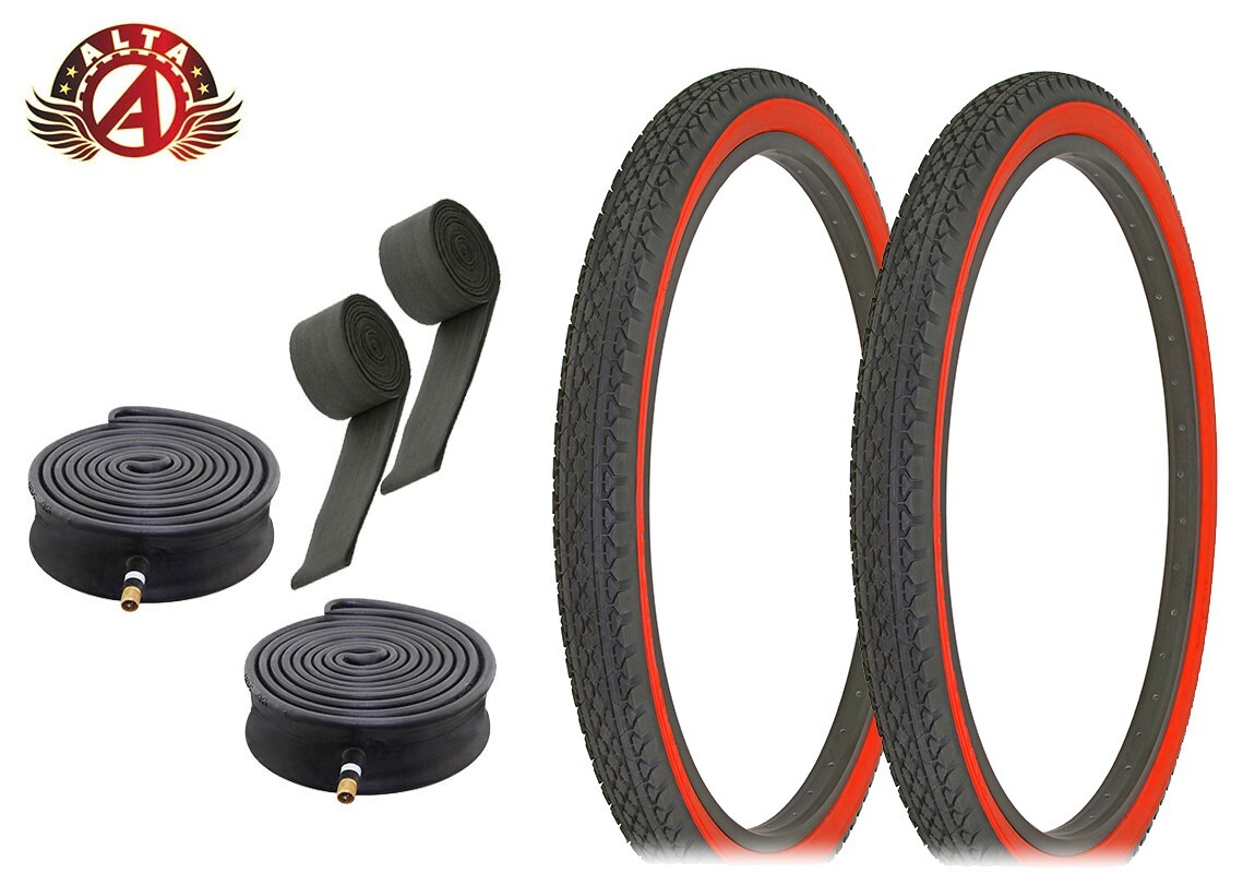 ALTA BICYCLE CRUISER TIRES 26 x 2.125 BLACK/RED HEAVY DUTY D