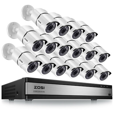 ZOSI 16CH H.265+ Wired Home Security Camera System 1080P Weatherproof DVR system